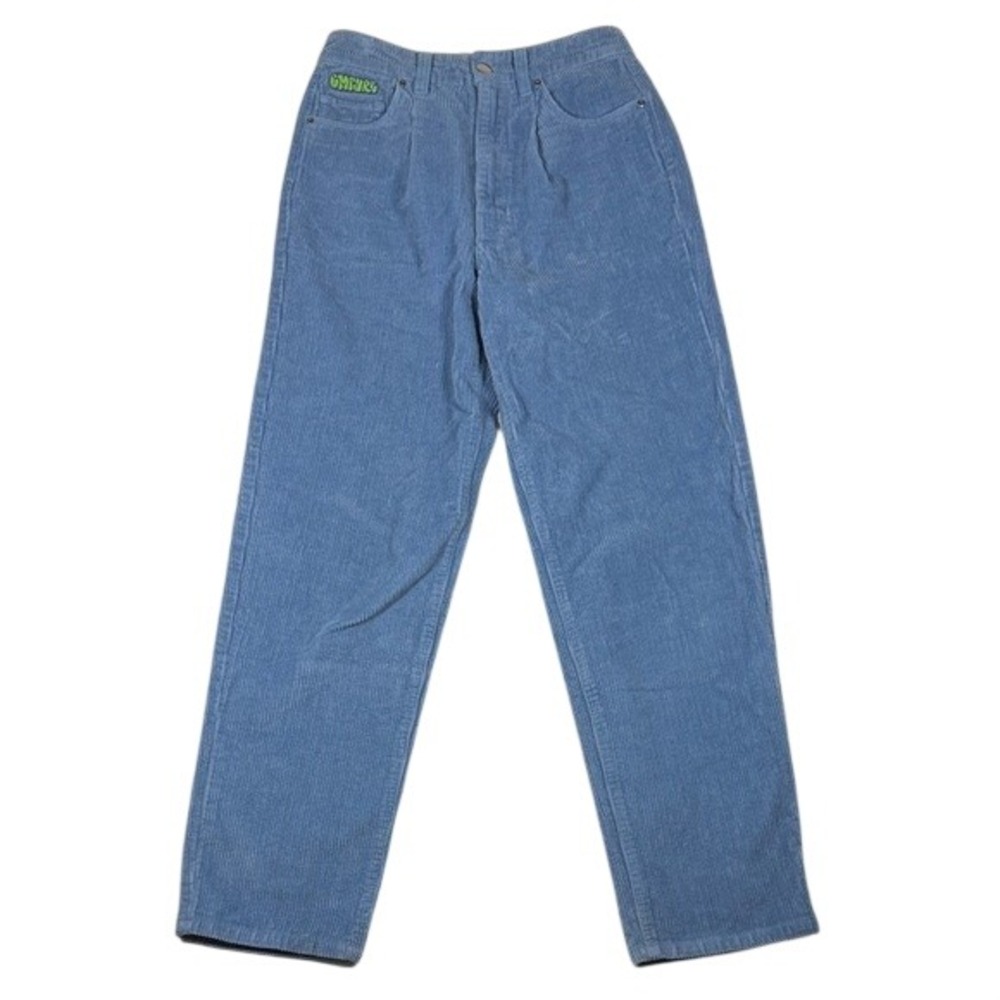 Empyre Tori Blue Corduroy Relaxed Straight Leg Pants Women Small High Rise Skate